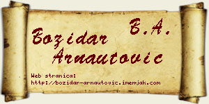Božidar Arnautović vizit kartica